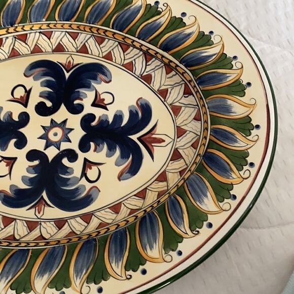 Deruta Hand Painted XL Oval Serving Platter Italy - Picture 7 of 12